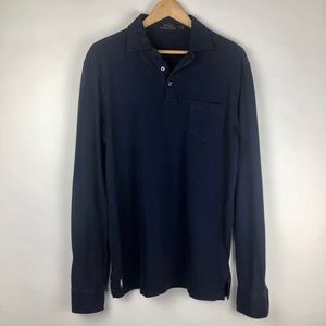 Polo Ralph Lauren L/S Navy Polo Shirt With Front Pocket Size S